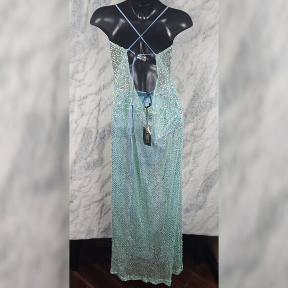 Dolls Kill Sparkling Green Maxi Dress - Picture 3 of 9